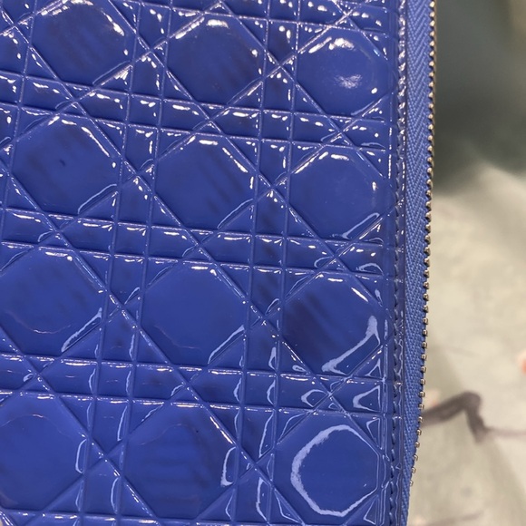 DIOR Lady Dior Blue Cannage Style Zippy Wallet - Picture 7 of 8